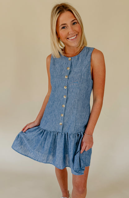 DOWNTOWN NIGHTS DROP WAIST MINI DRESS