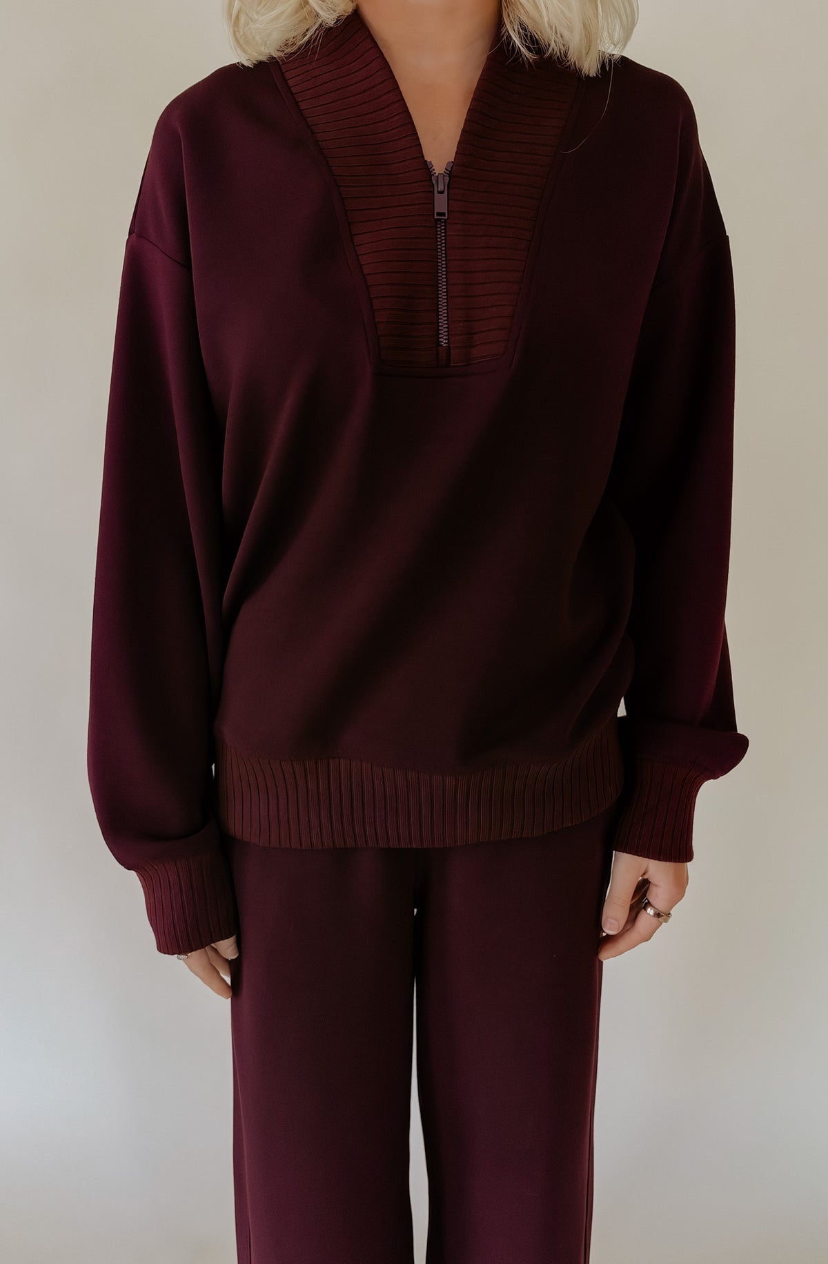 LIGHT AS AIR MODAL RIB QUARTER ZIP JACKET