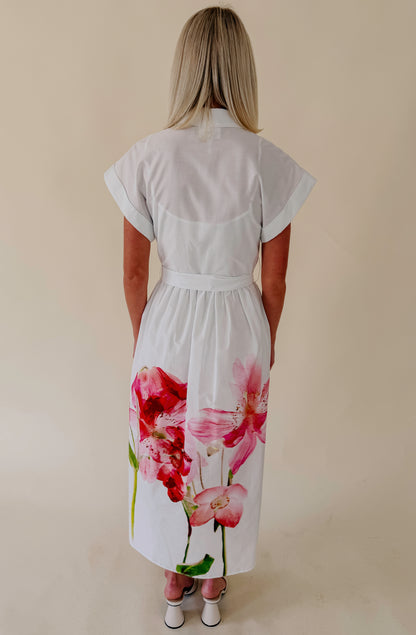 LAVENDER BROWN OCEAN MIDI DRESS