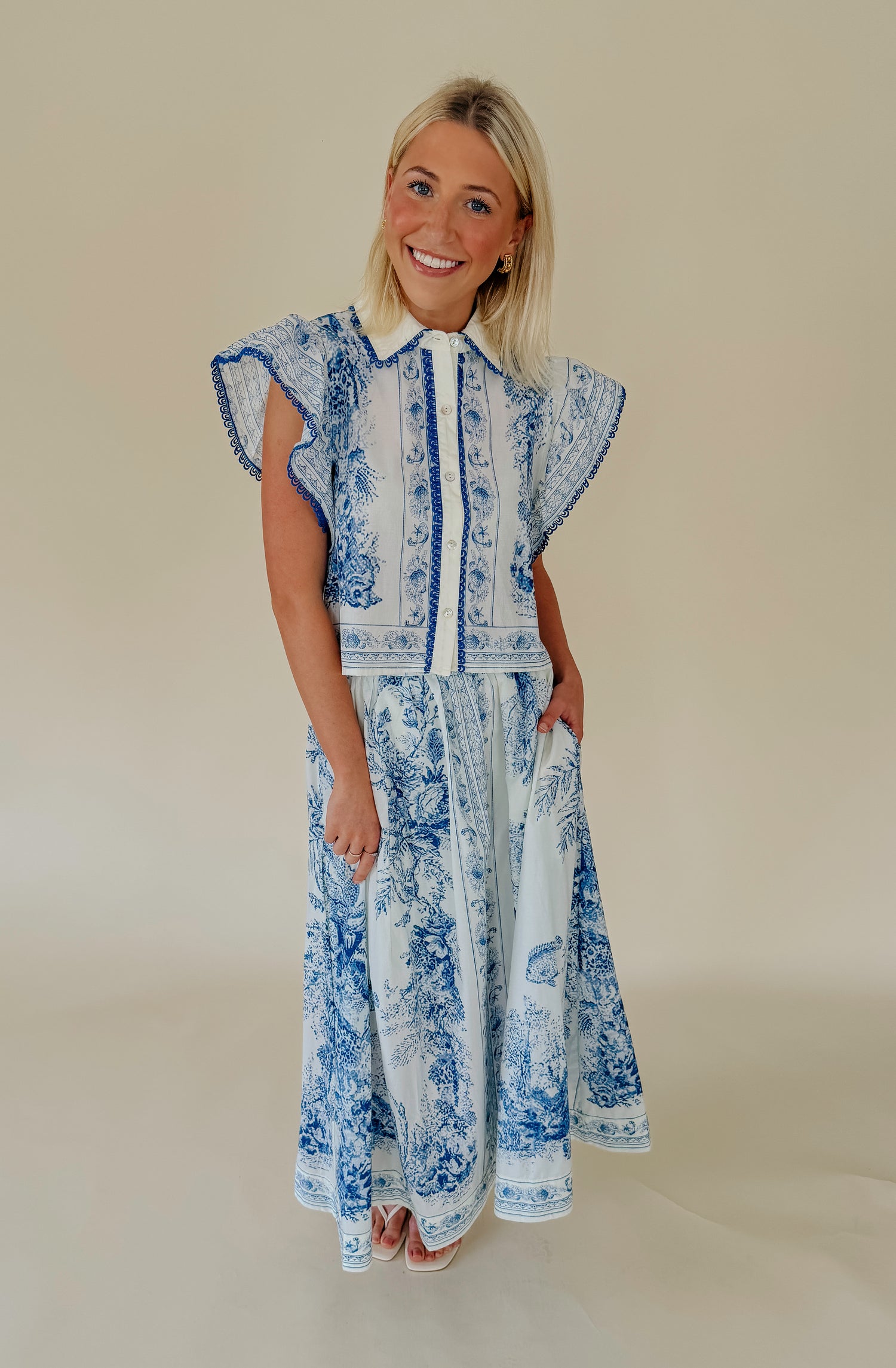 SANTORINI BUTTONED BLOUSE