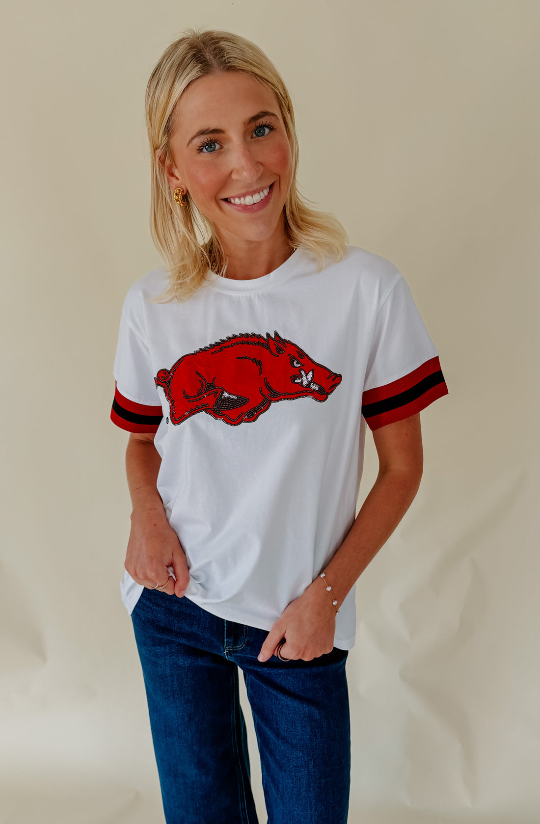 ARKANSAS SPARKLE LOGO TEE