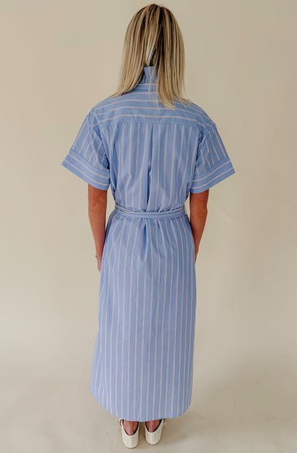 THE PRESLEY BUTTONED POPLIN MIDI DRESS