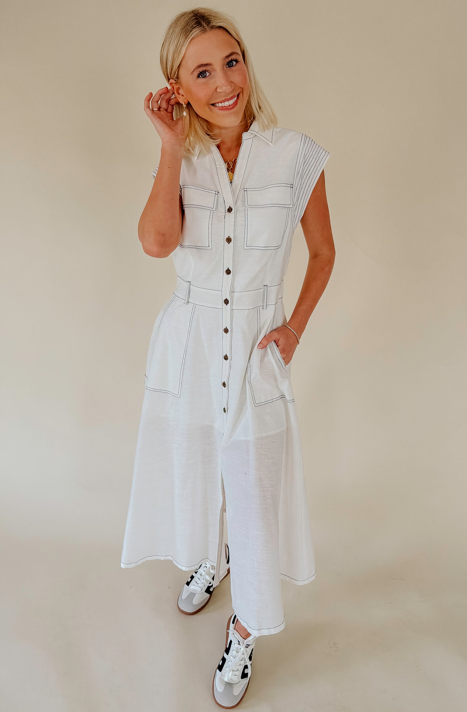 STITCHED TO PERFECTION MIDI DRESS