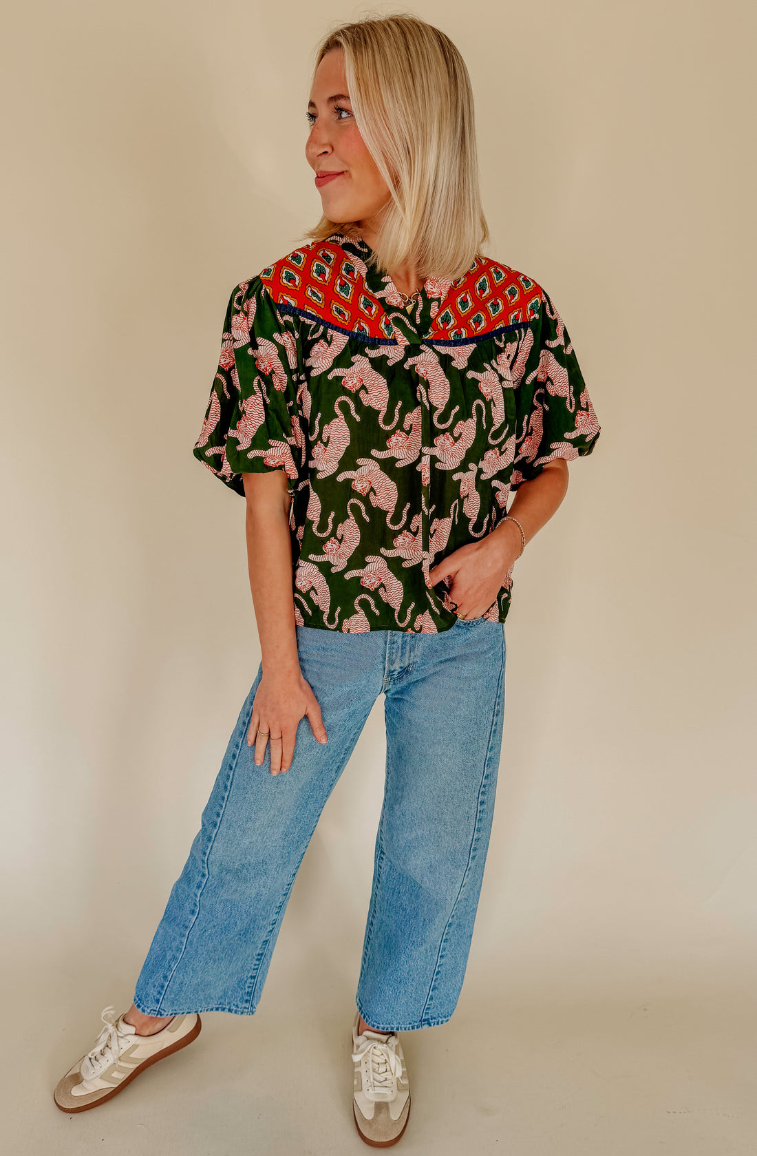 WILD ABOUT YOU PRINTED BLOUSE