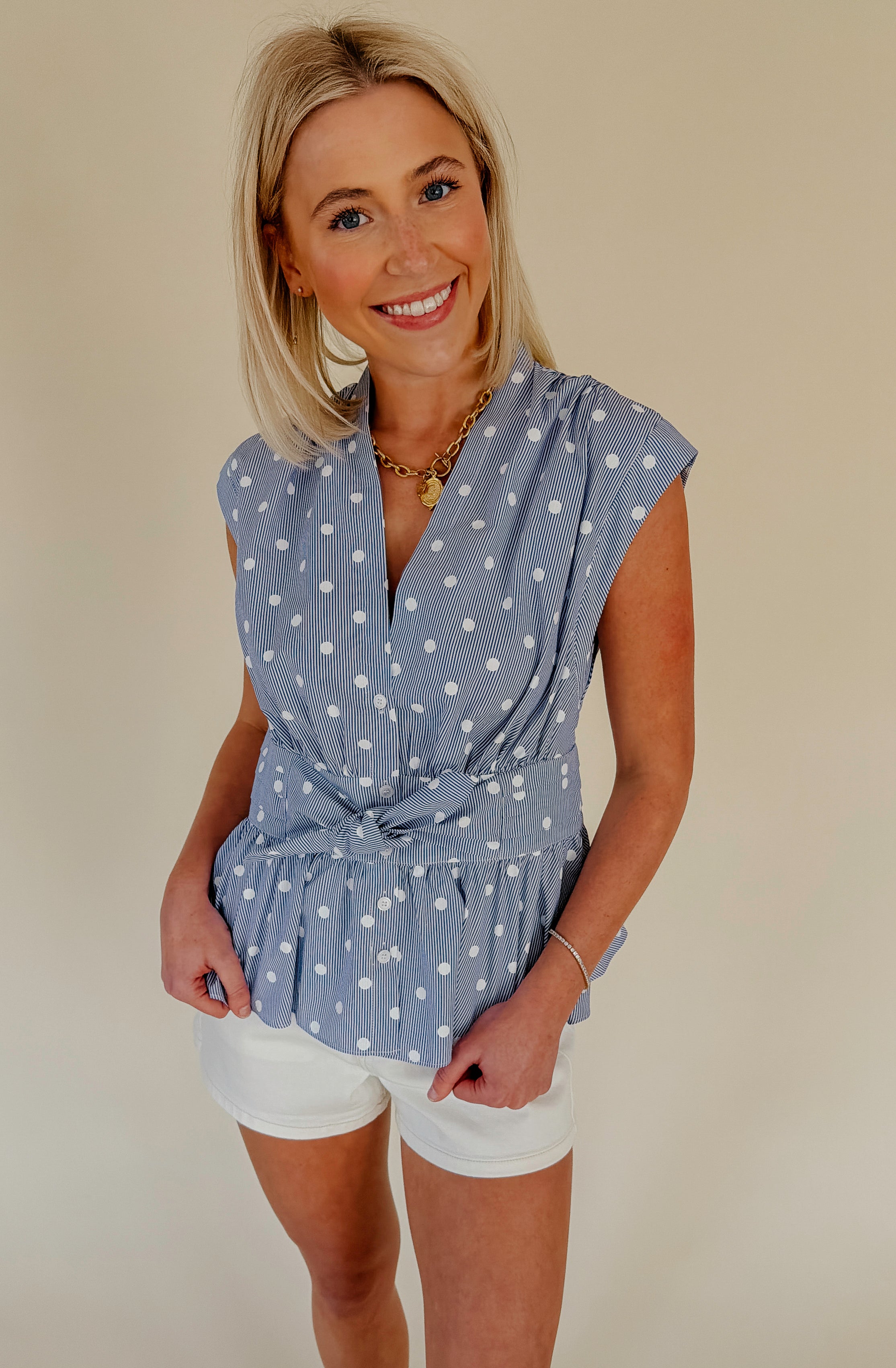ON THE DOTTED LINE BLOUSE