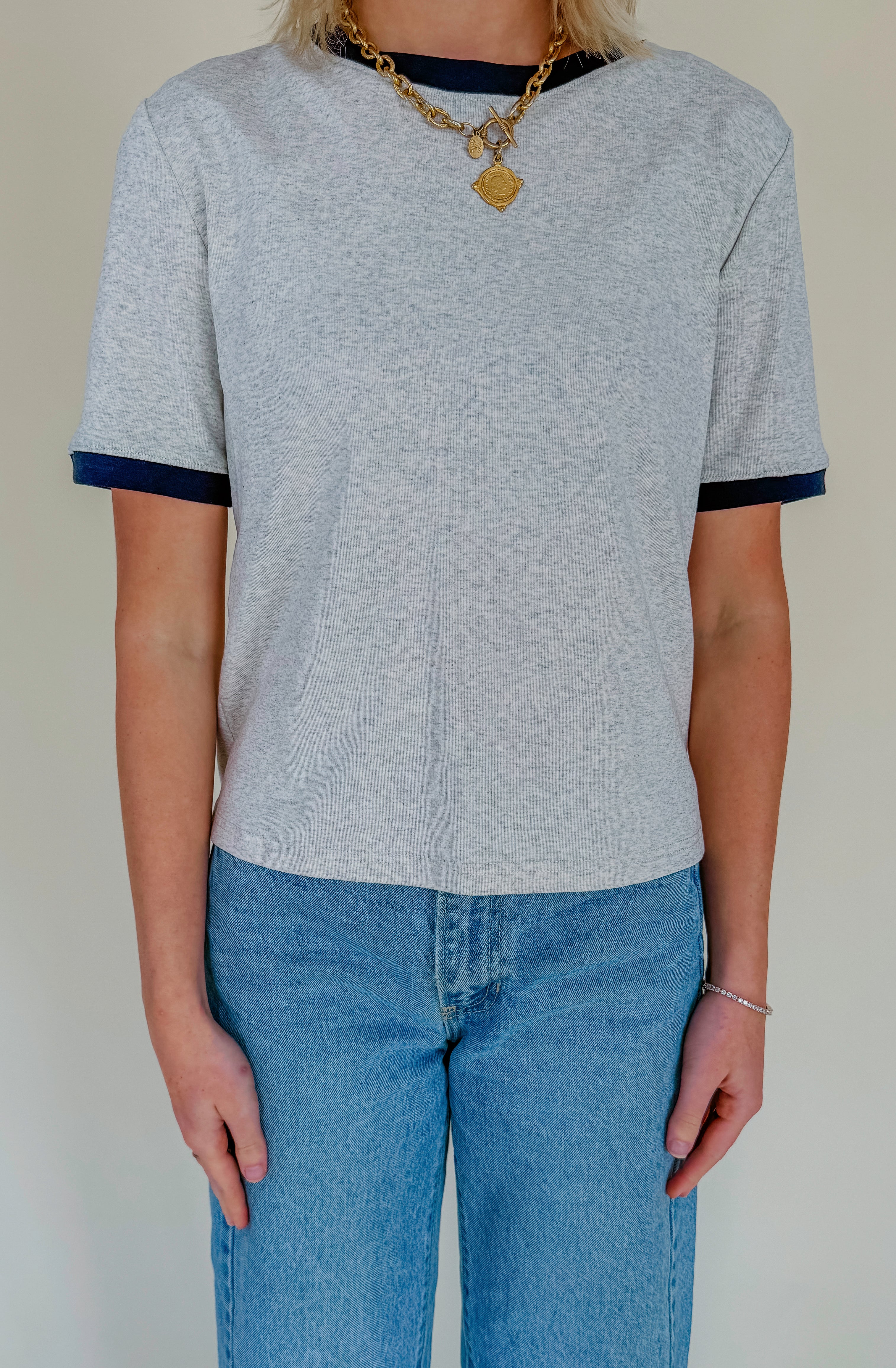 OFF BASE NAVY TRIMMED TEE
