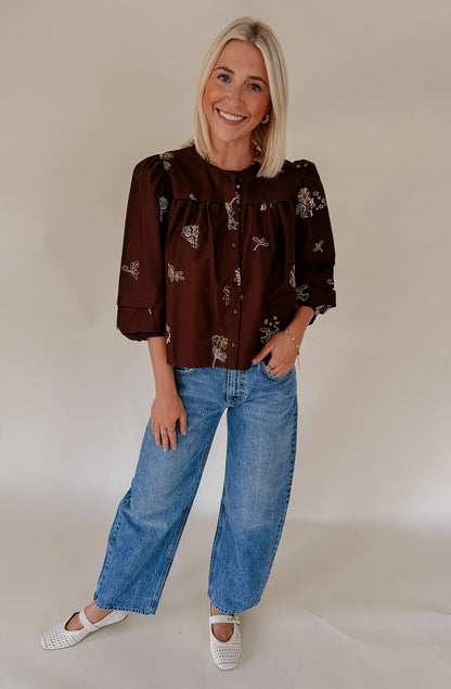 CIEBON LILLIAN EMBROIDERED BLOUSE