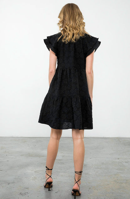 DRINKS AFTER WORK TEXTURED DRESS