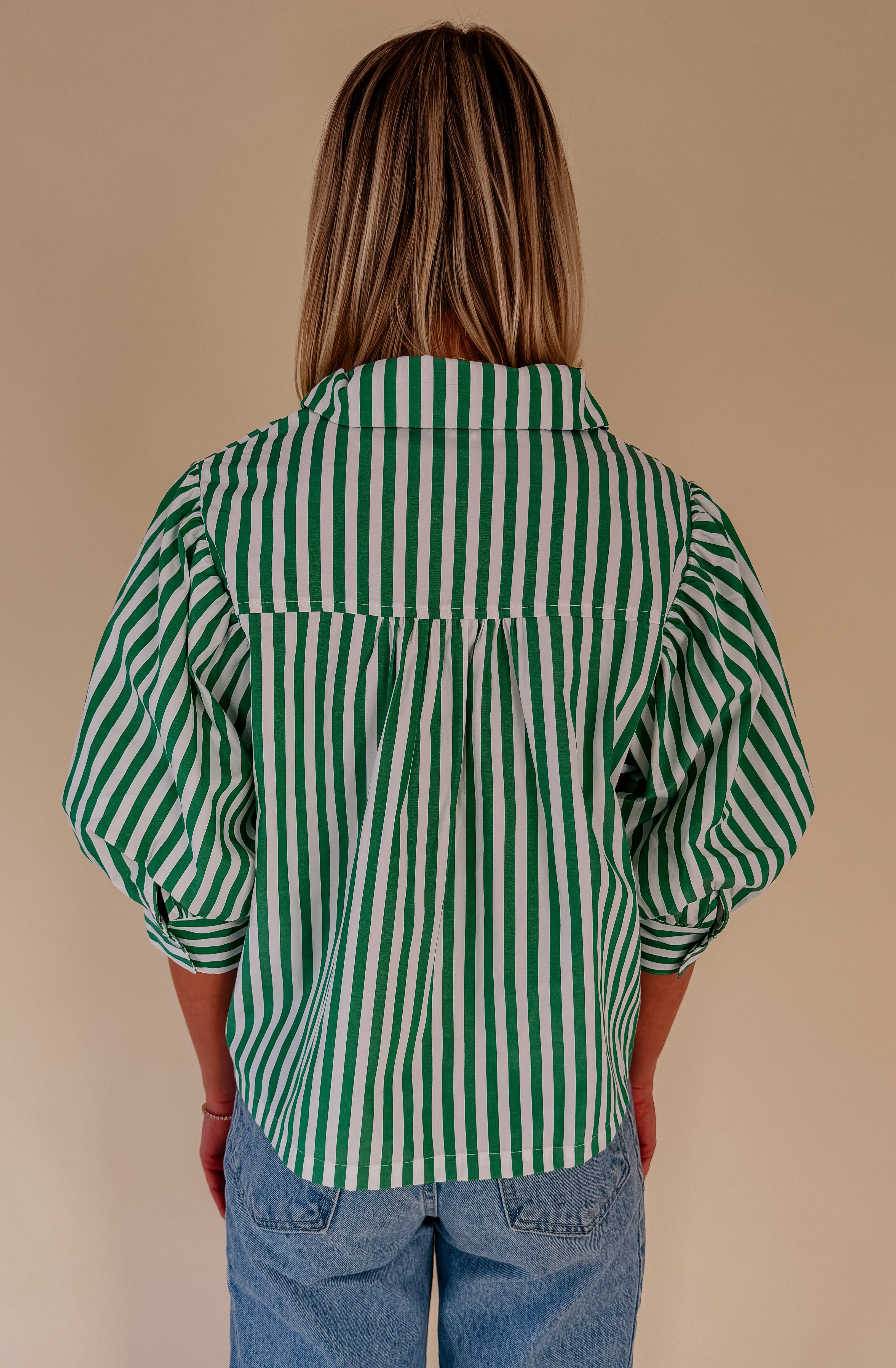LUCKY STRIPES BUTTONED BLOUSE