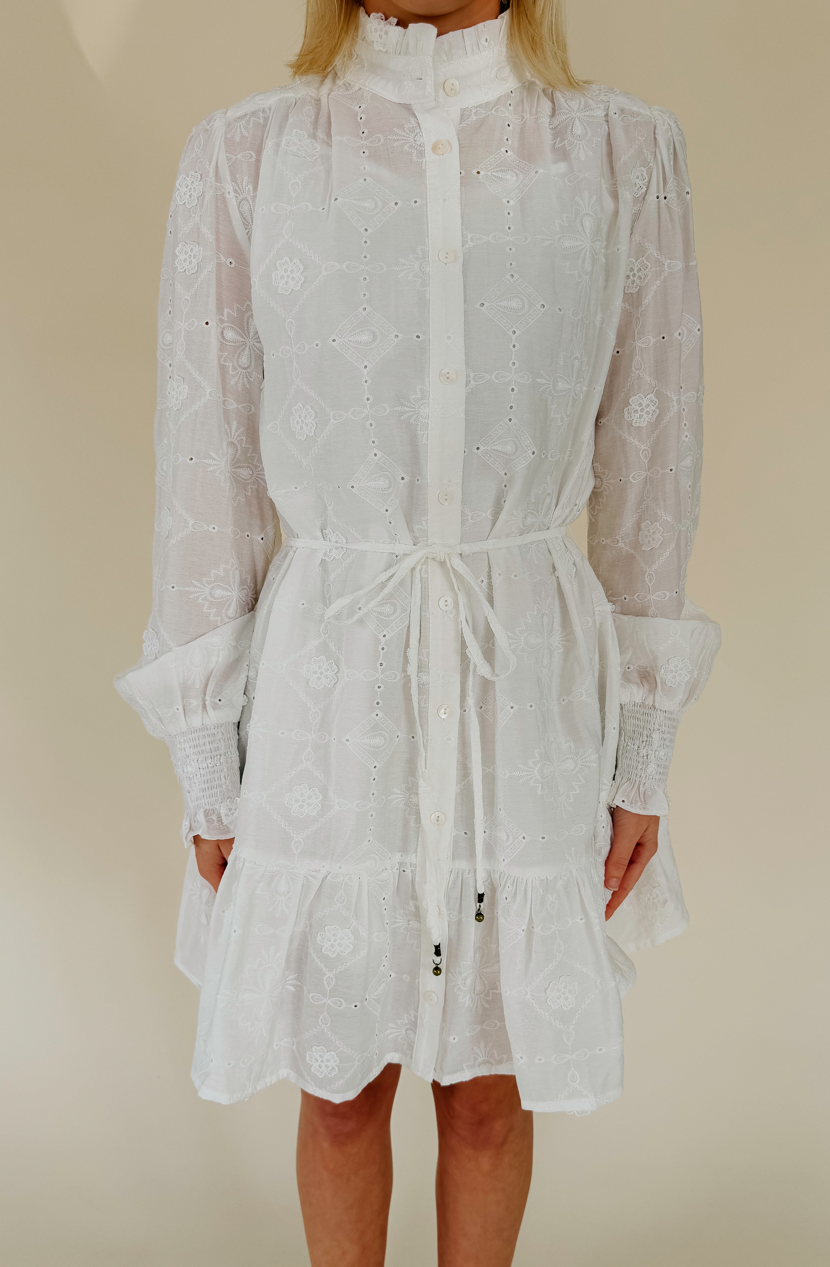 CEREMONY TIME BUTTONED MINI DRESS