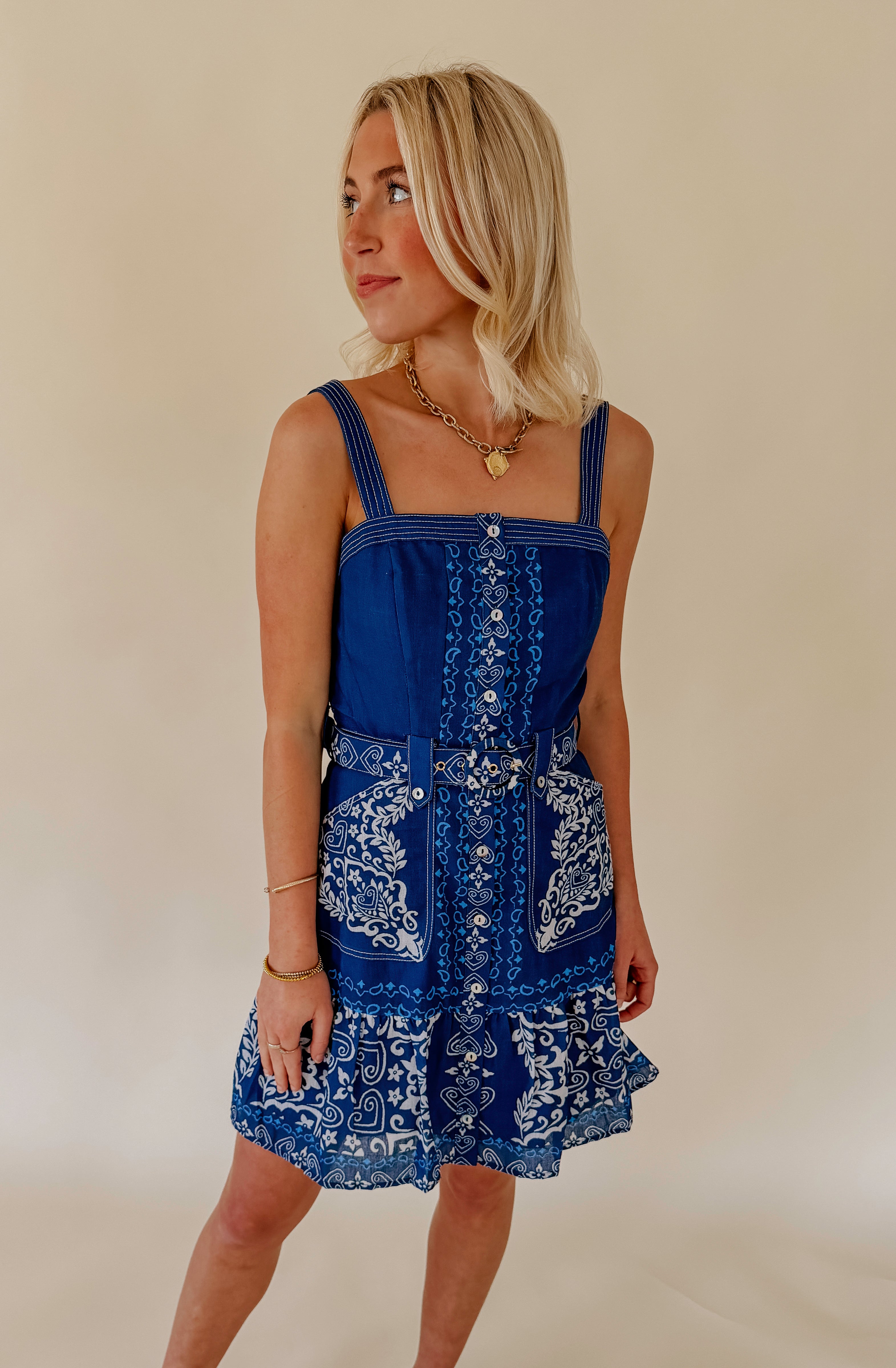CIEBON ANISE BELTED MINI DRESS