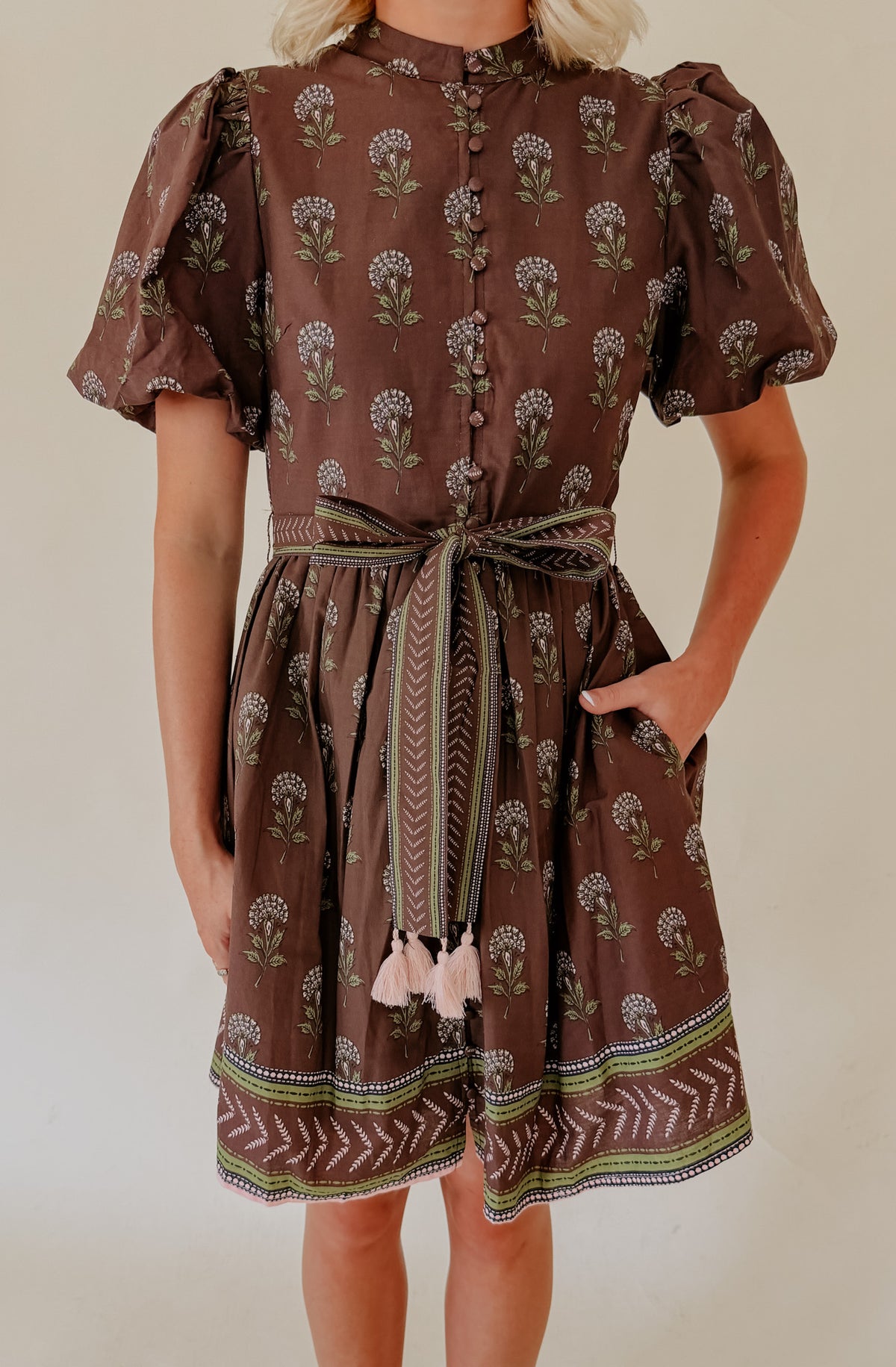 COZY COCOA BELTED MINI DRESS