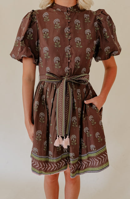 COZY COCOA BELTED MINI DRESS