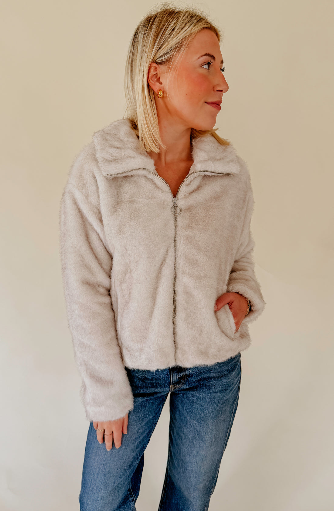 Z SUPPLY AMETHYST FAUX FUR JACKET