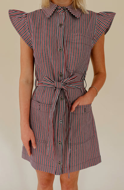 LINED UP STRUCTURED MINI DRESS