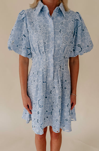 THE BEATRICE LACE DETAILED MINI DRESS