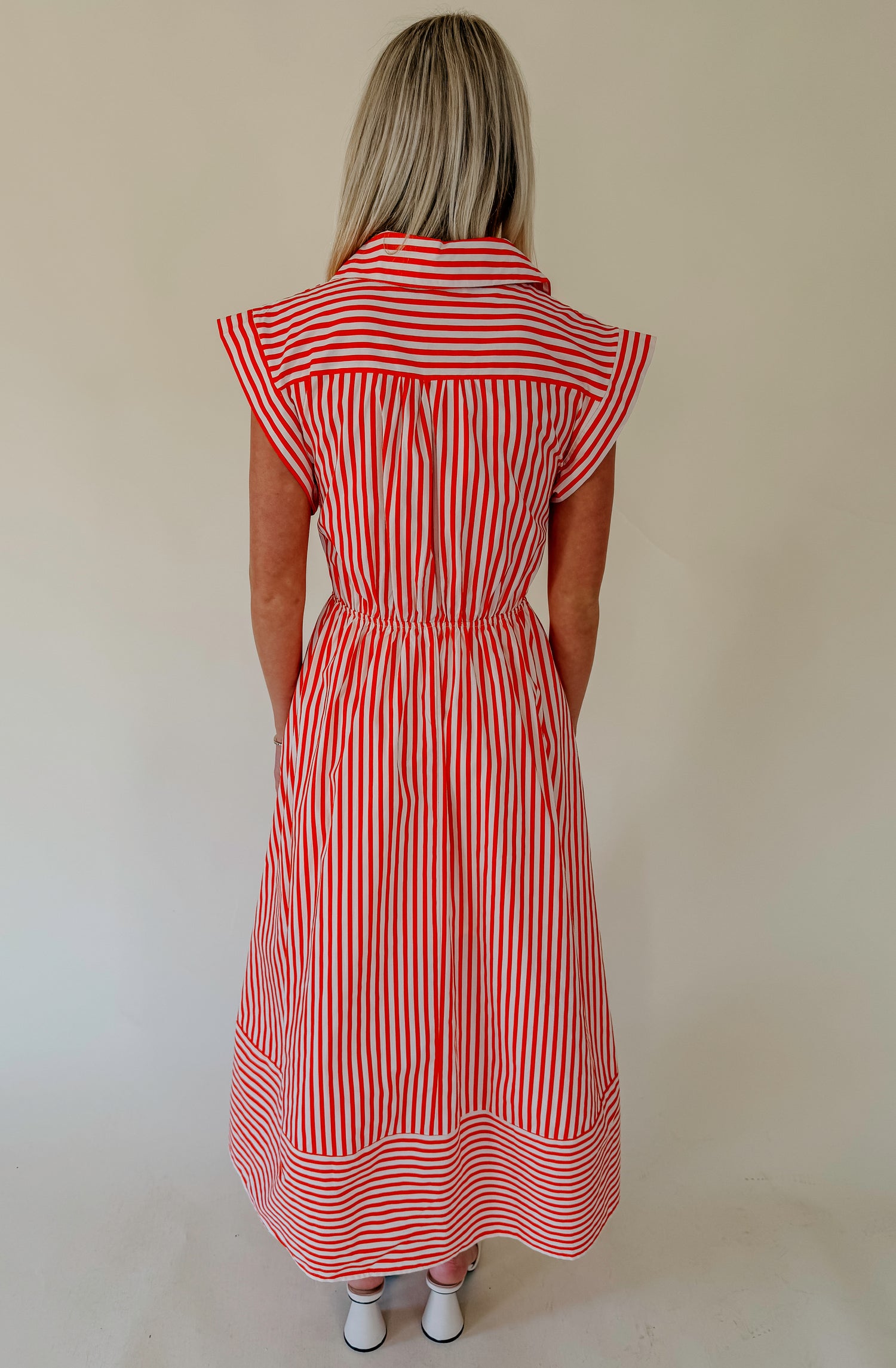 AMALFI COAST STRIPED MIDI
