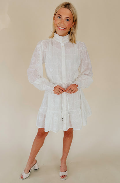 CEREMONY TIME BUTTONED MINI DRESS