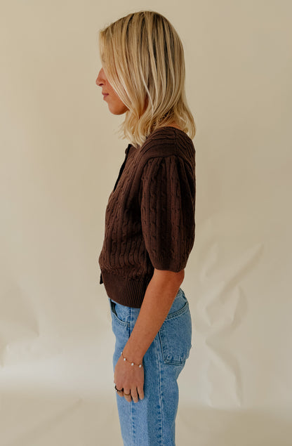 THE NOLA BUTTONED SWEATER TEE