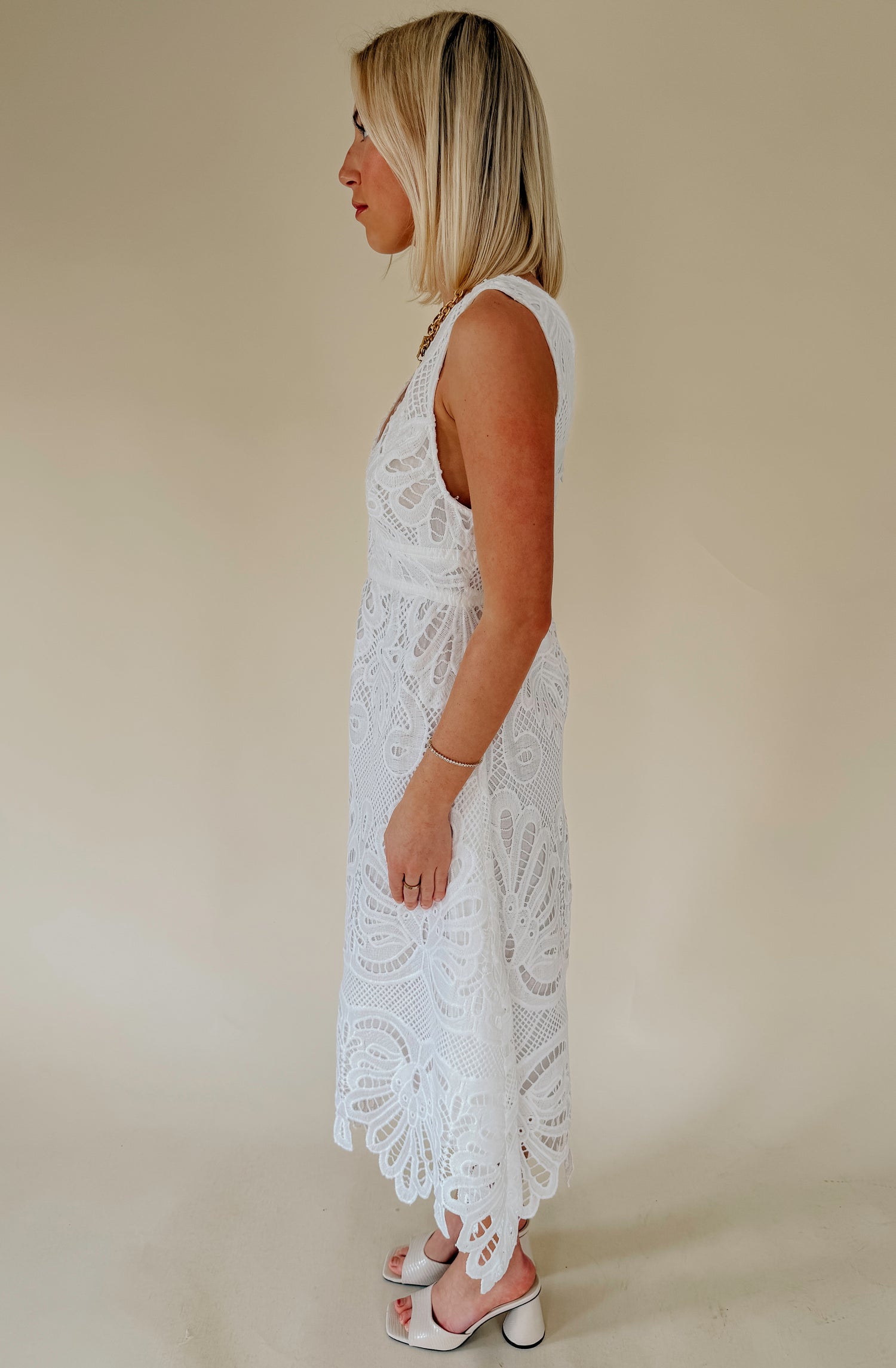 THE MORGAN LACE MIDI DRESS