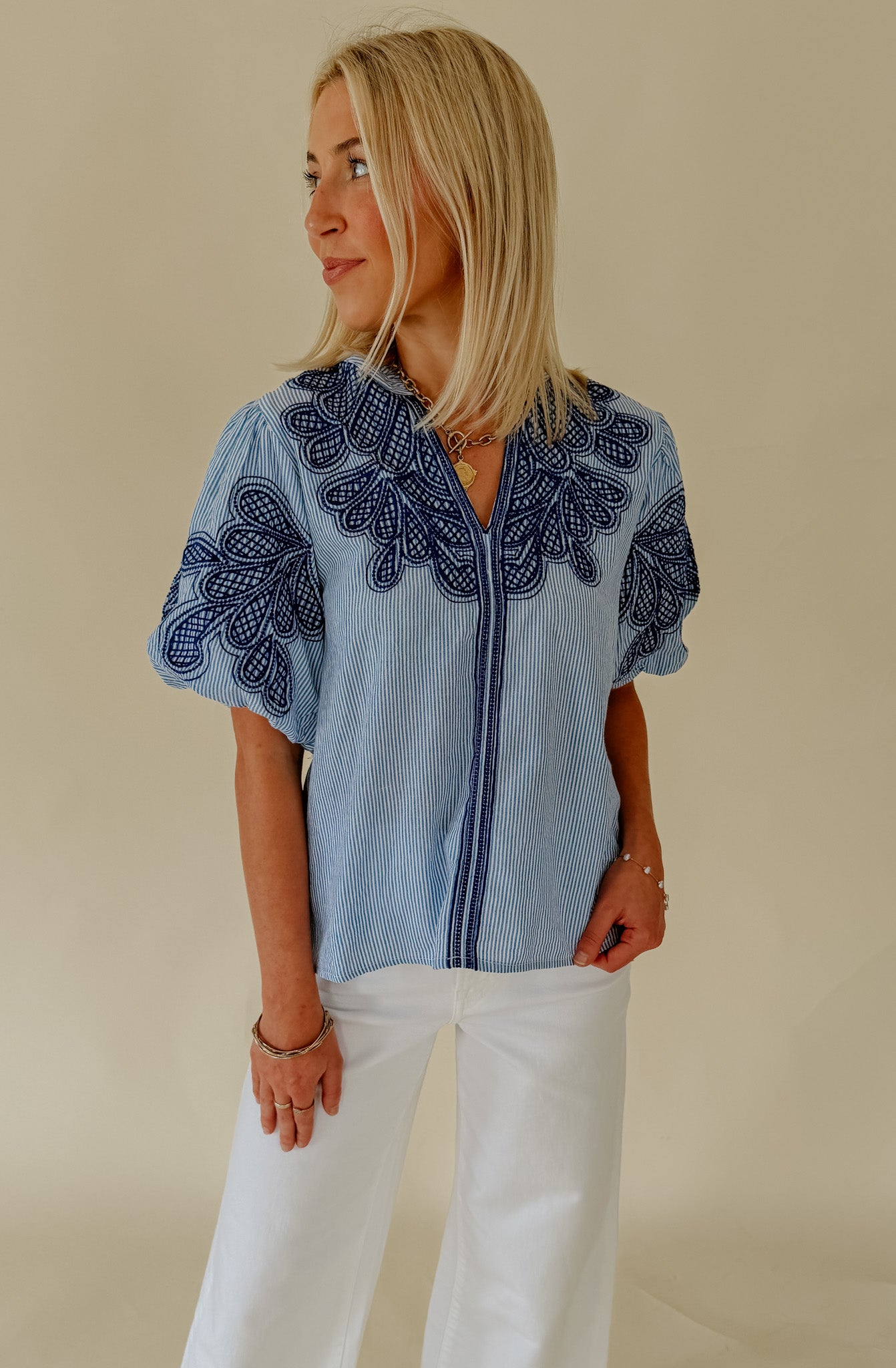 SUMMER BLISS EMBROIDERED BLOUSE