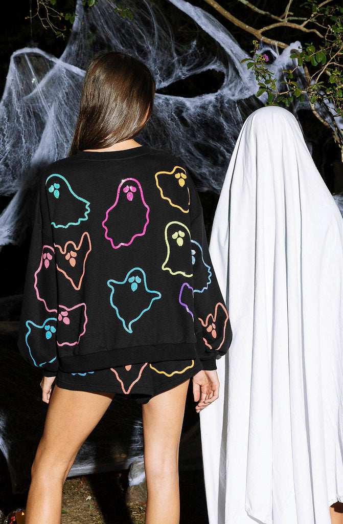 QUEEN OF SPARKLES SPOOKY GHOST SWEATSHIRT