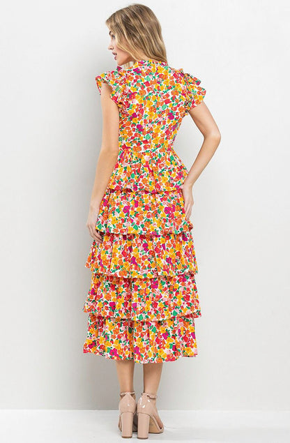 ON SUMMER TIME FLORAL MIDI DRESS