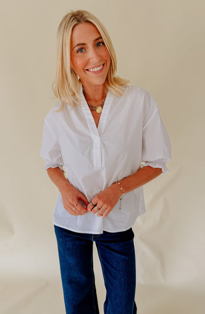 THE FRANCES POPLIN BLEND BLOUSE