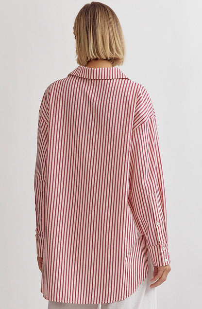 CLOSET APPROVED STRIPED BUTTON UP
