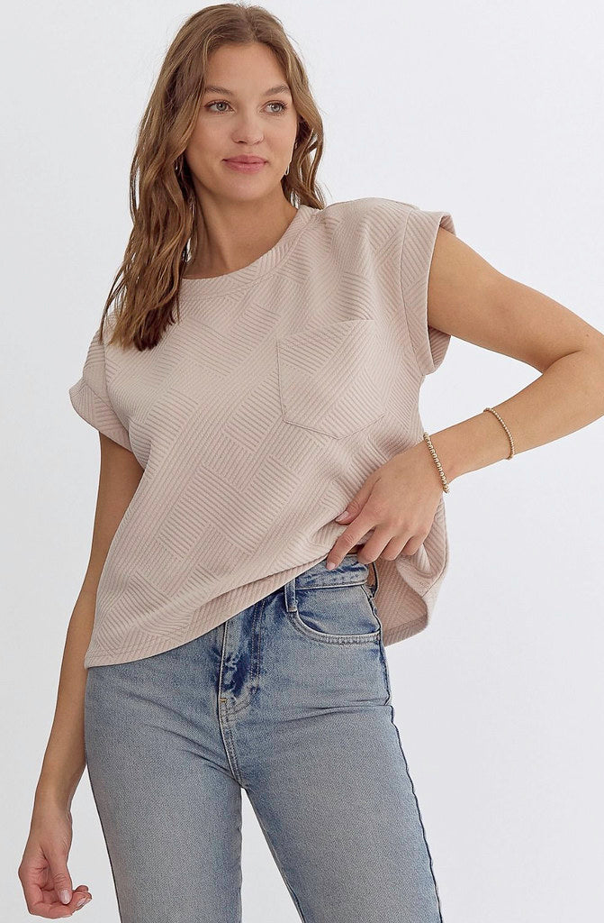 TEXT YA LATER TEXTURED TOP