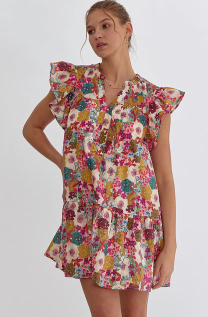 THE PINKIES UP FLORAL DRESS