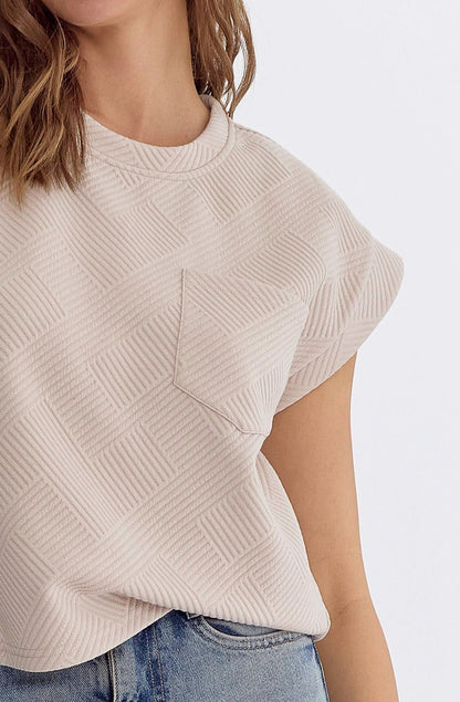 TEXT YA LATER TEXTURED TOP