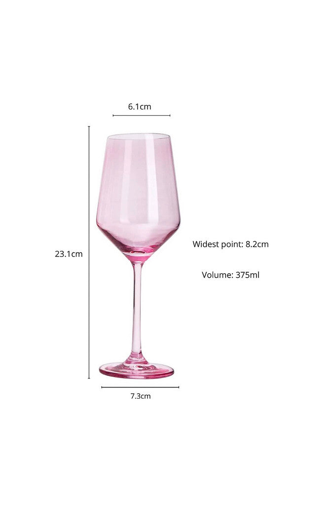 SET OF 6 ROSE COLORED (WINE) GLASSES