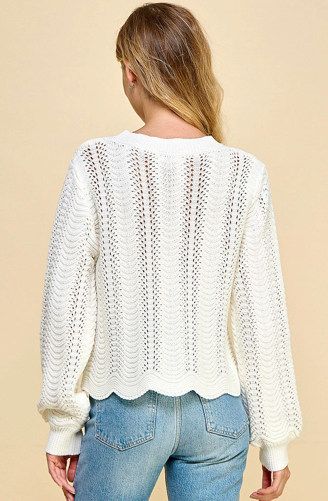 THE TESS SCALLOPED SWEATER
