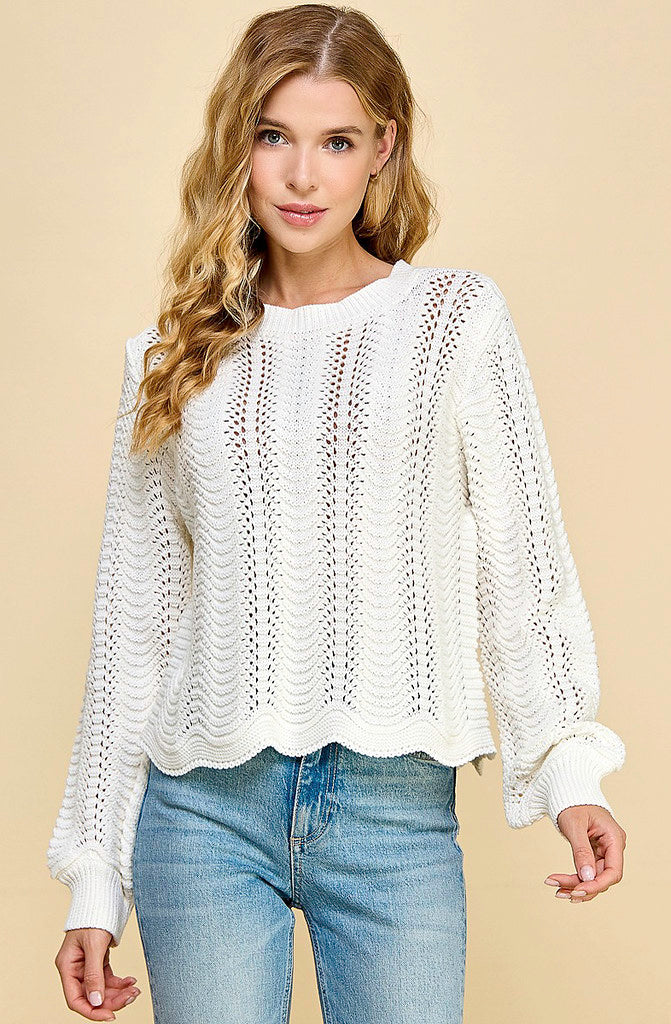 THE TESS SCALLOPED SWEATER