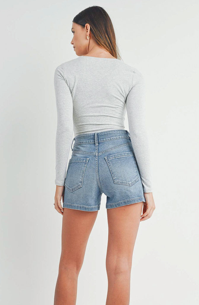 JUST BLACK HIGH RISE UTILITY CARGO SHORT