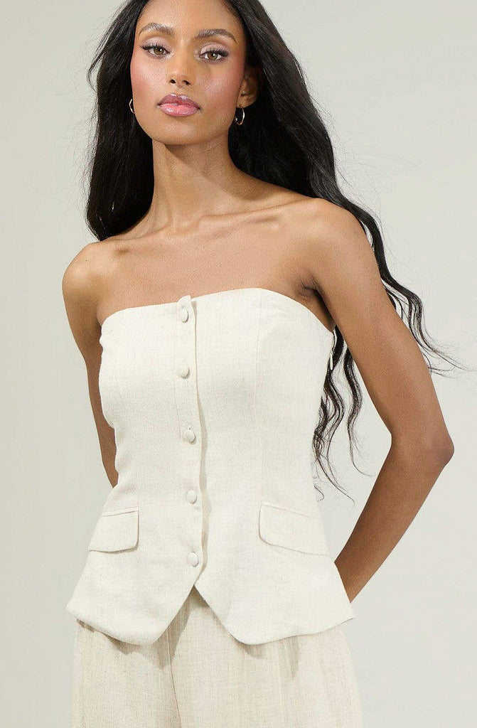 CANDIDA STRAPLESS BUTTON TOP
