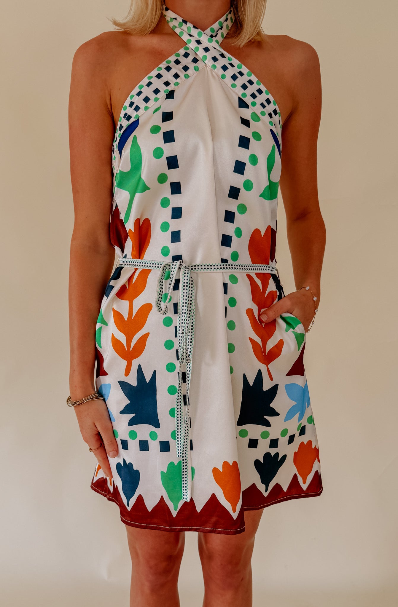 CIEBON LILA HALTER MINI DRESS