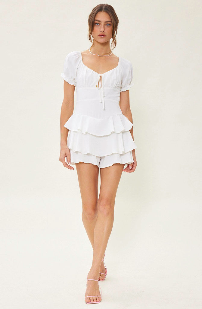 NIGHT OUT RUFFLE ROMPER