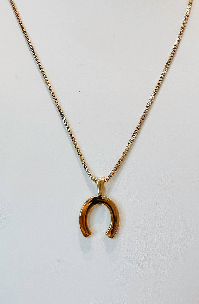 HORSESHOE RHINESTONED REVERSIBLE NECKLACE