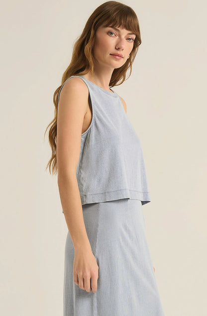 Z SUPPLY SLOANE JERSEY DENIM MUSCLE TOP