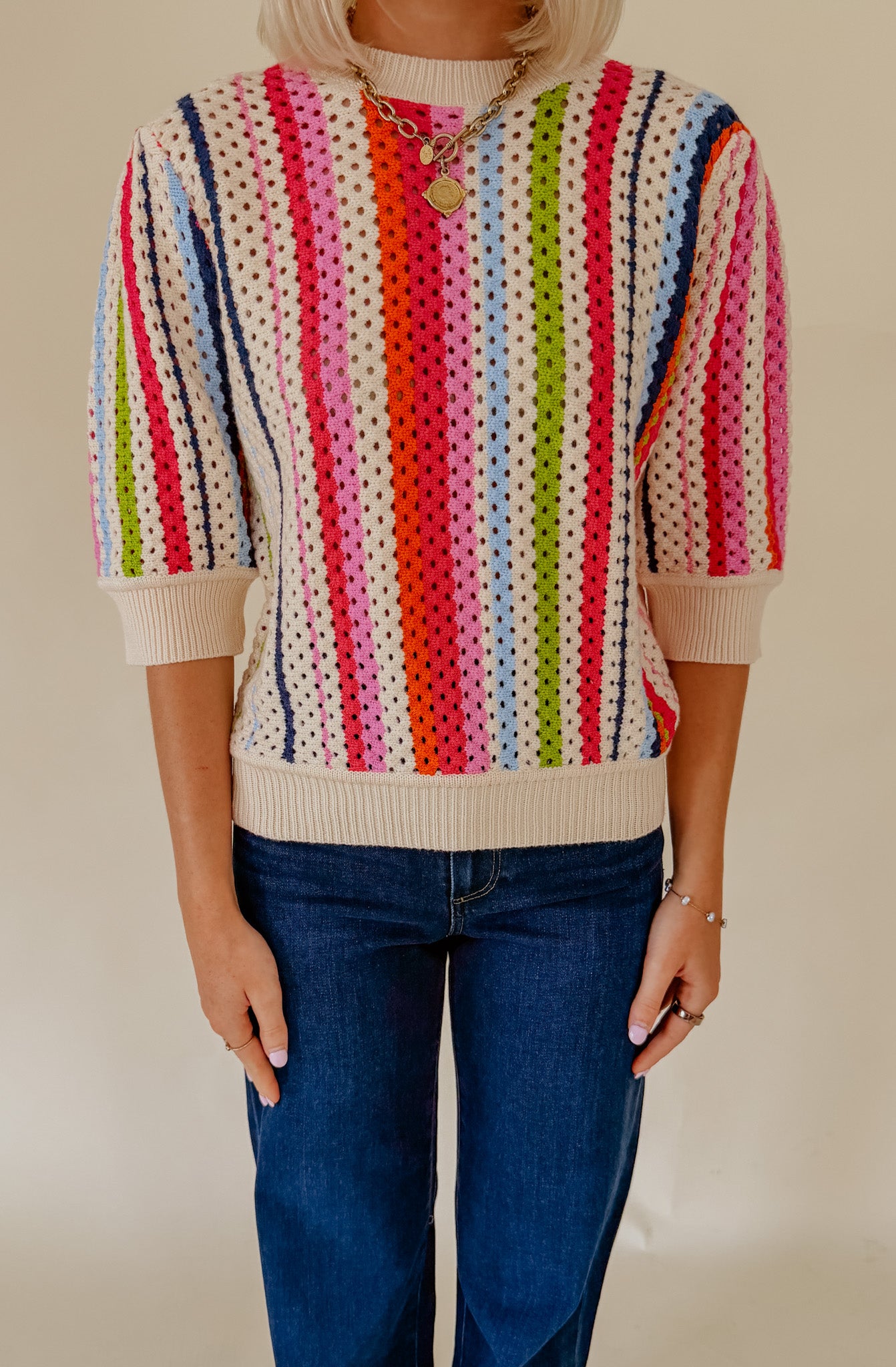 THE CAITLYN OPEN KNIT SWEATER