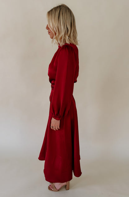HOLIDAY PARTY BELTED MIDI DRESS