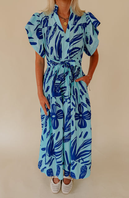 THE BIANCA POPLIN BLEND MIDI DRESS