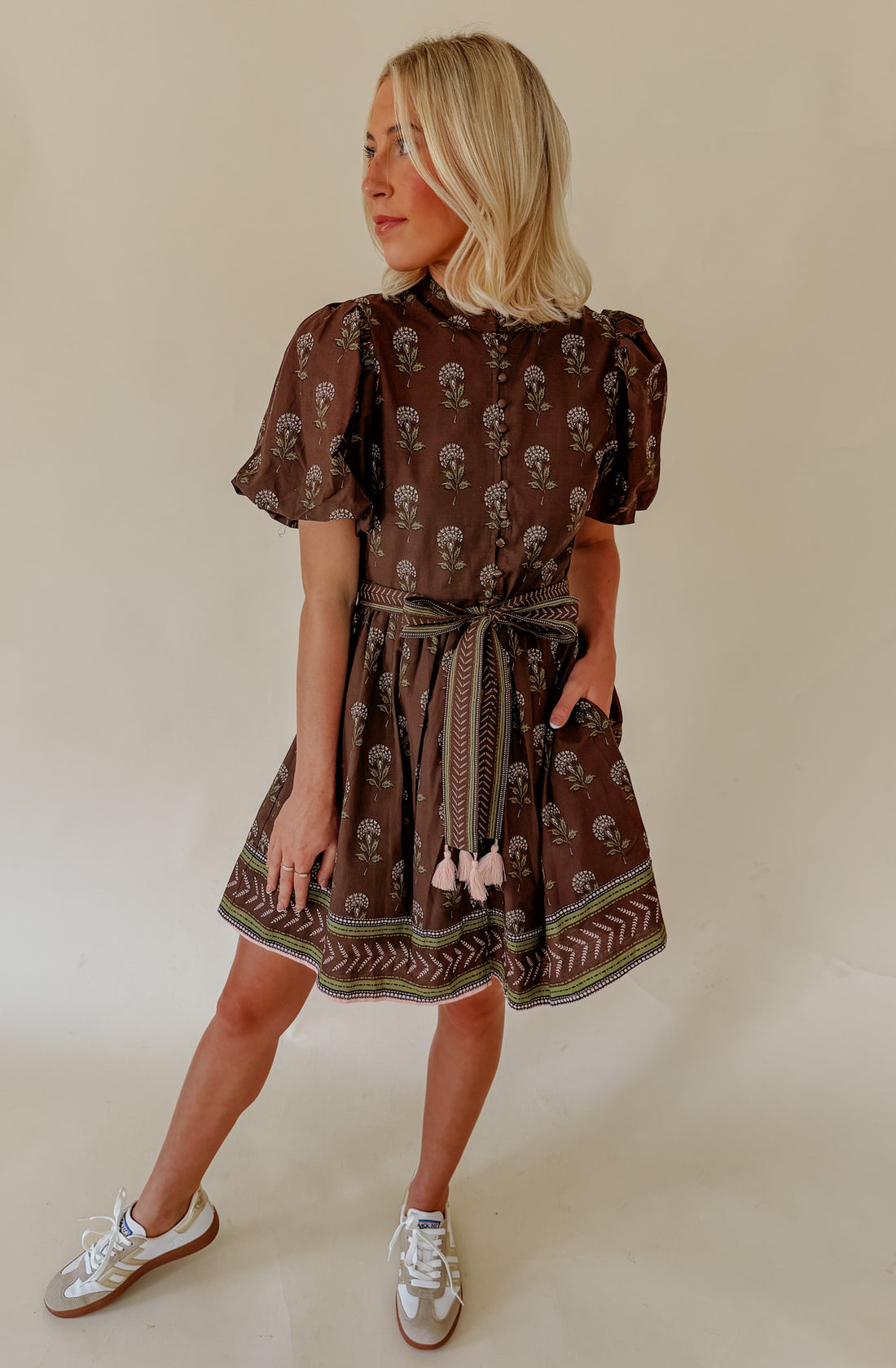 COZY COCOA BELTED MINI DRESS