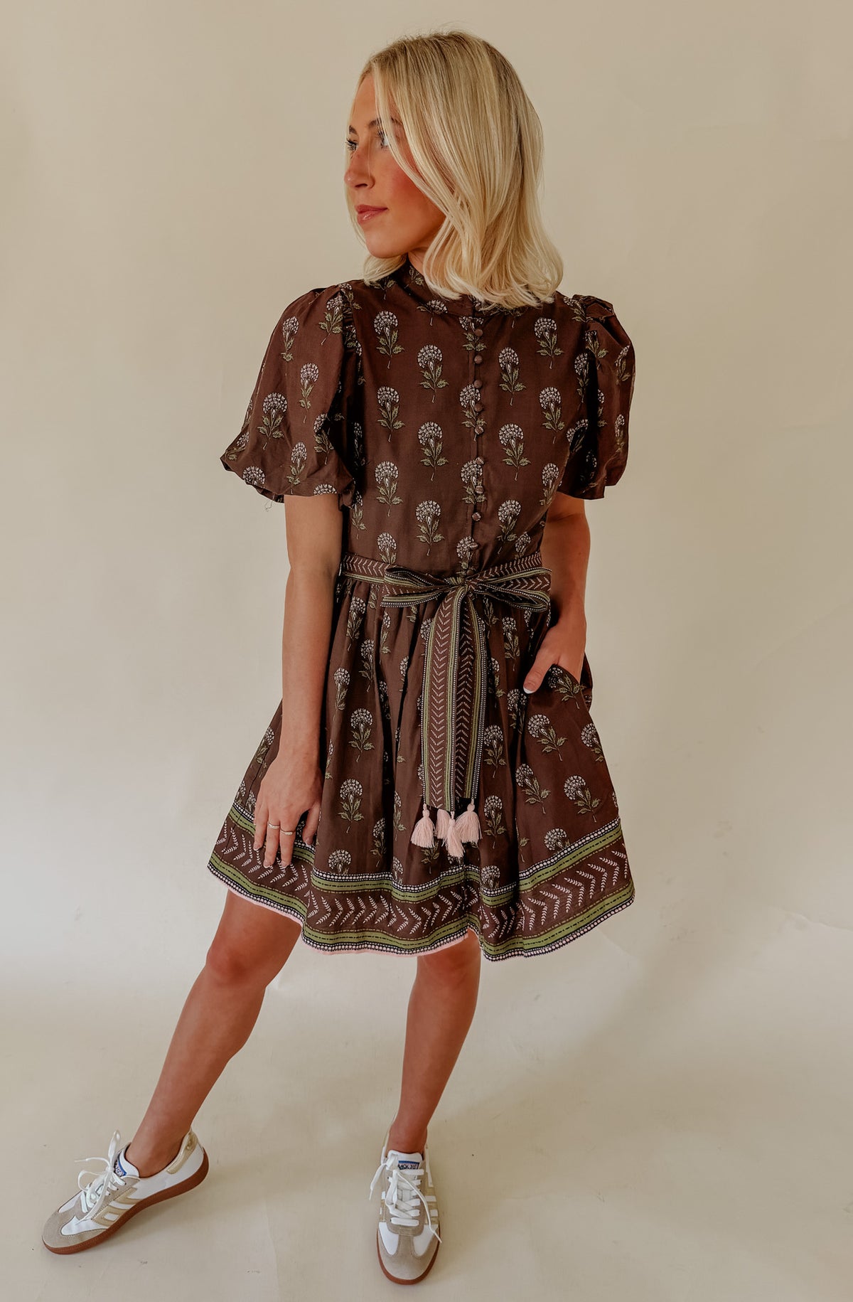 COZY COCOA BELTED MINI DRESS