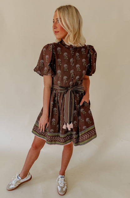 COZY COCOA BELTED MINI DRESS