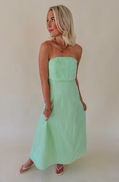 THE BLAKE STRAPLESS MIDI DRESS