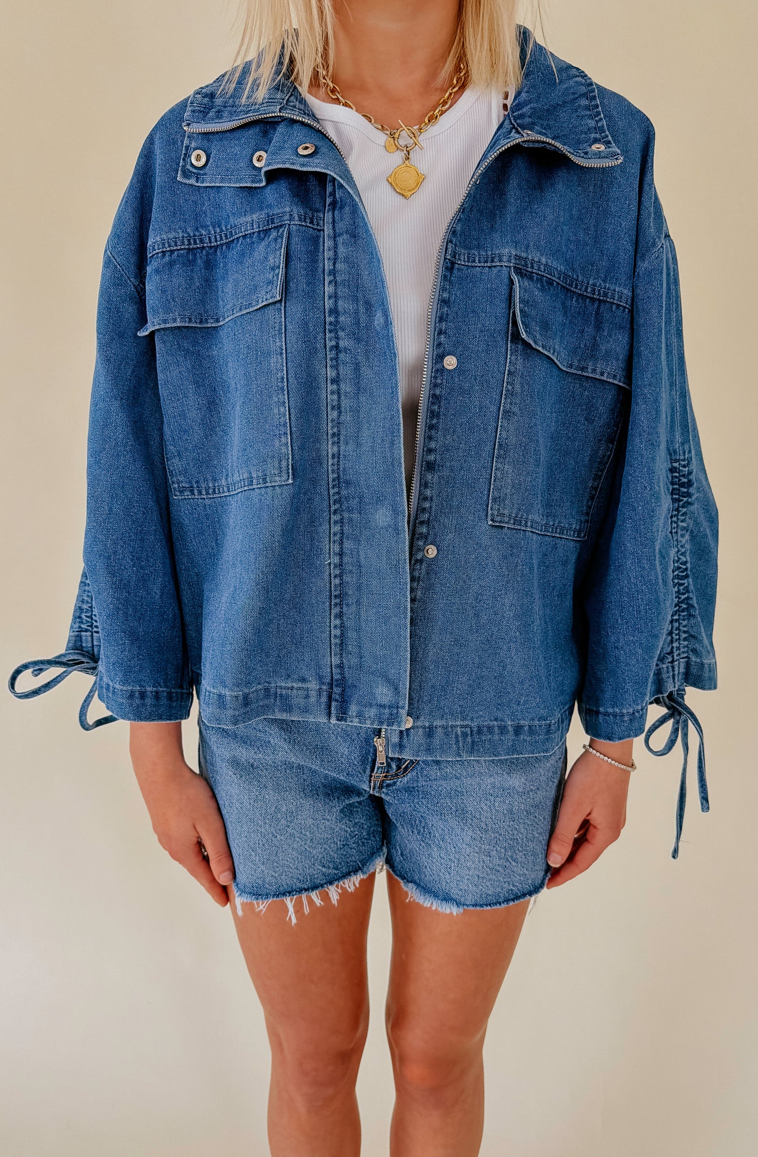 THROW &amp; GO RELAXED DENIM JACKET