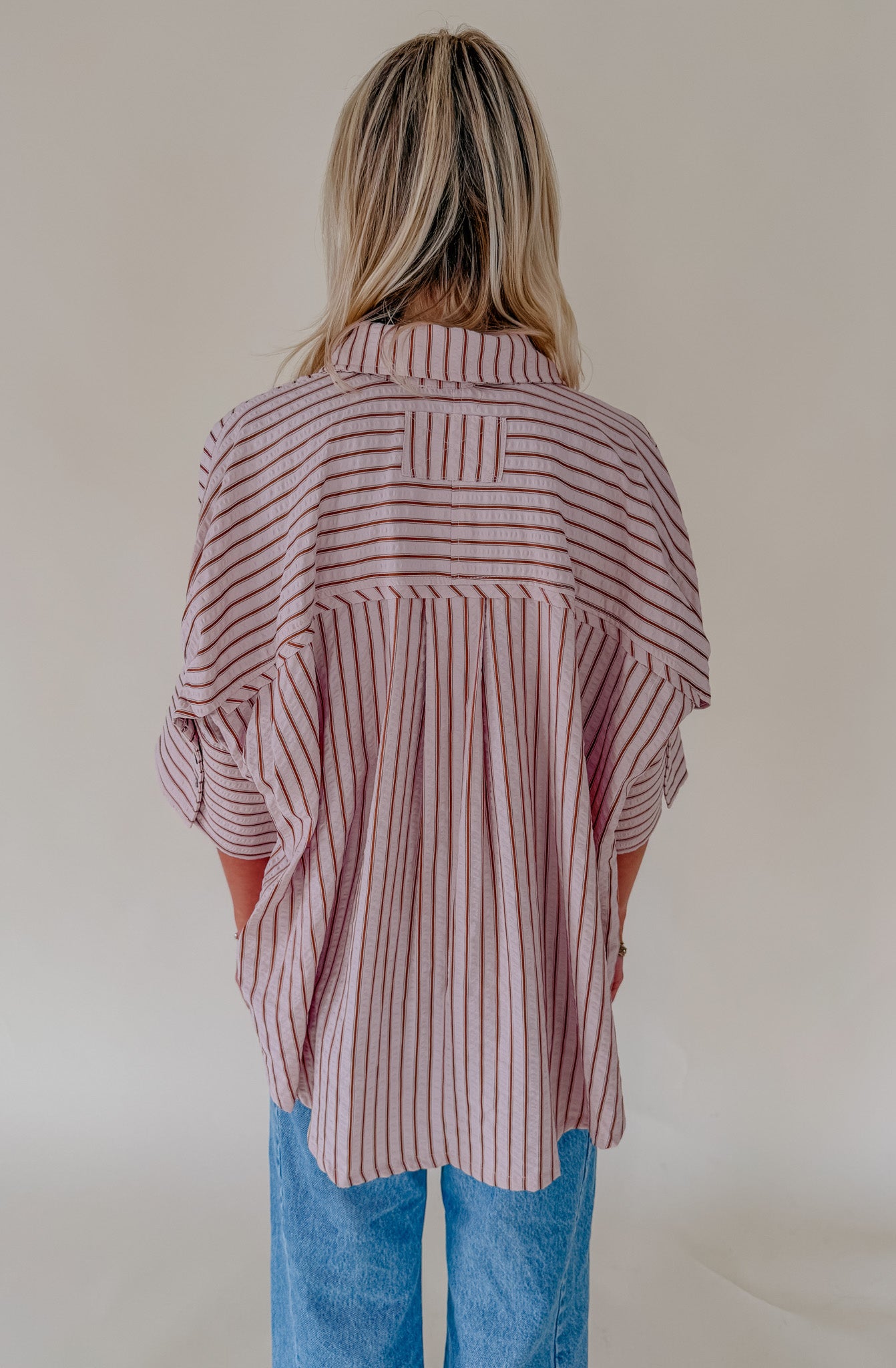 SWEET TALK STRIPED BUTTON UP